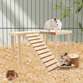 Hamster Wooden Platform with Legs, Large | Small Animal Climbing Ladder, Standing Rat Guinea Perch, Chew Toy, Cage Accessories - color: Platform-Large
