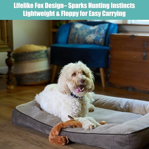 SPOT Skinneeez Fox 23-Inch Stuffing-Free Plush Dog Toy – Realistic Design with 2 Squeakers – Durable, Soft Polyester for Medium & Large Dogs – Tug, Fetch & Shake Play – for Moderate Chewers - style: Fox