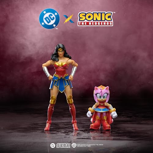DC X Sonic the Hedgehog Amy as Wonder Woman & Wonder Woman 2.5/5-inch Figures Multipack - style: 5" Wonder Woman with 2.5" Amy Wonder Woman