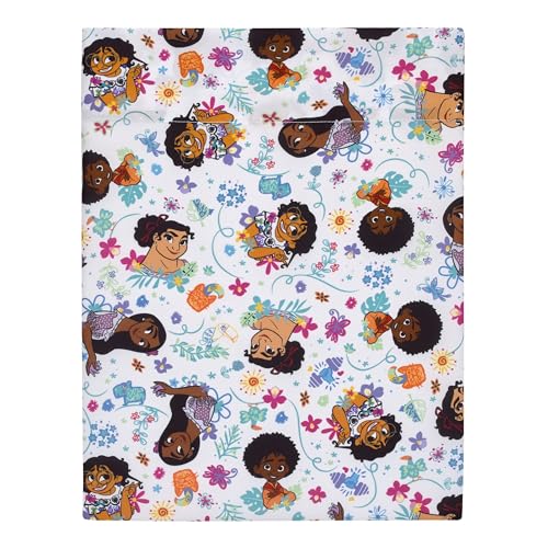 NoJo Disney Encanto Power Trio Purple and Teal 4 Piece Toddler Bed Set - Comforter, Fitted Bottom Sheet, Flat Top Sheet, and Reversible Pillowcase - color: Encanto - Power Trio