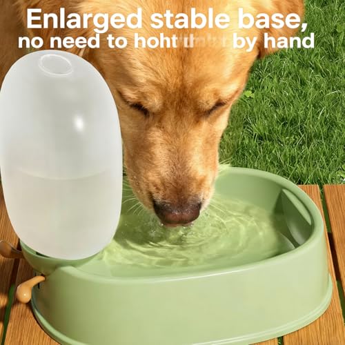 Portable Pet Water Bottle & Bowl, 17oz Leak - Proof Travel Dispenser for Outdoor Walking, Hiking(Green)