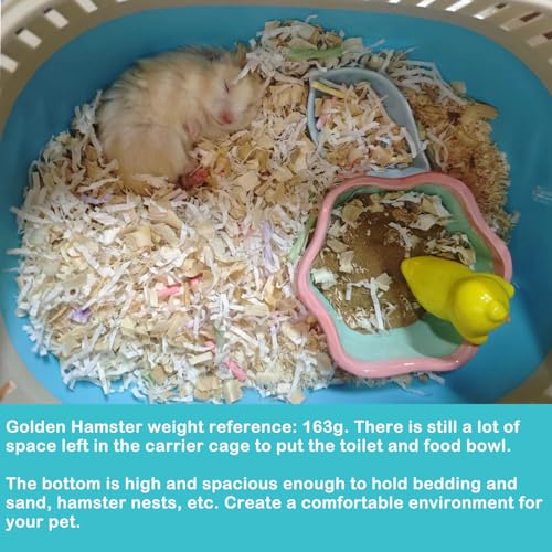 Hamster Carrier Portable Guinea Pig Carrier 13 X 11 X 8 in | Hamster Travel Cage with Ventilation Holes Outdoor Small Pet Carriers for Rat Gerbil Rabbit Hedgehog Squirrel Sugar Glider - color: Blue