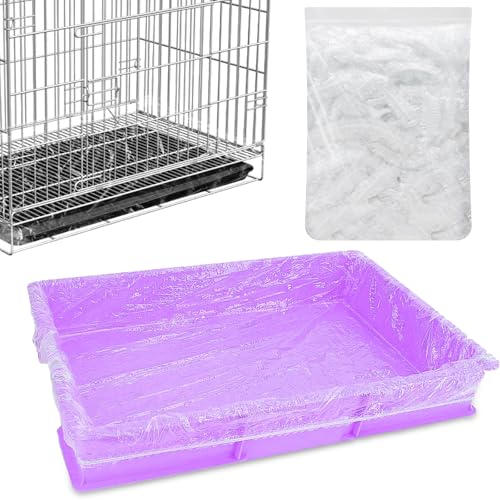 50 Pcs Disposable Cage Liners Clear Plastic Rabbit Cage Liner Bag Elastic Small Animal Toilet Film for Bunny Hamster Totoro Hedgehog Guinea Pig and Small Animals
