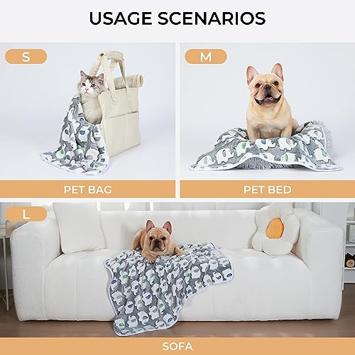 1 Pack 3 Blankets Super Soft Fluffy Premium Cute Elephant Pattern Pet Blanket Flannel Throw for Dog Puppy Cat Dark Grey Medium(30x20 inch) - color: Dark Grey, size: 30x20 inch (Pack of 3)