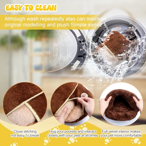 2 Pcs Guinea Pig Bed Cuddle Warm Hideout Small Animal Sack Cozy House Bedding Sleeping Cushion Portable Pet Carrier Cage Nest for Rabbit Hamster Rat