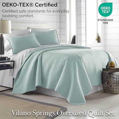 Southshore Fine Living, Inc. Twin Quilt Bedding Set, Soft Microfiber Coverlet Bedspread, Stain and Pet Hair Resistant Bedding, XL Twin Blue Quilt Bedspread Set with 1 Pillow Sham, Sky Blue - color: 03 - Blue, size: Twin / Twin XL