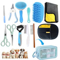 Aglads 12 in 1 Pet Grooming Kit, Dog Grooming Supplies with Self Cleaning Slicker Brush, Dematting Comb, Safety Nail Clippers, for Small Medium Large Dogs Cats Rabbits Long Short Curly Hair(12, blue) - color: BLue