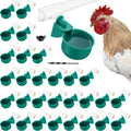 LemonRoad 30 Set Automatic Chicken Waterer Cups with 1/2" PVC Tee Fitting Chicken Drinking Bowl, Water Dispenser Feeder Poultry Drinker Mounting Hole Opener for Duck, Goose, Pigeon(Dark Green) - color: Dark Green