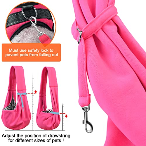 Tomkas Dog Cat Carrier Sling Classic Pocket & Classic Strap(M,Rose red) - color: Rose Red