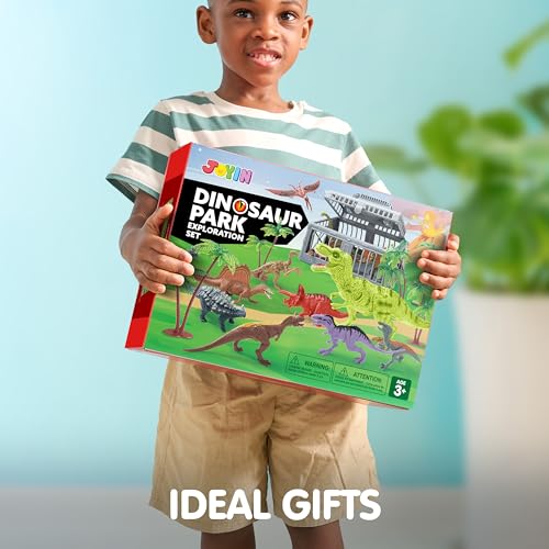 JOYIN Dinosaur Toys for Kids 3-5, 17 PCS Realistic Dinosaur Figures with Activity Play Mat & Storage Cage, Ideal Kids Toys for 3 Year Old Boys, Animals Toy for Boys Birthday Gifts