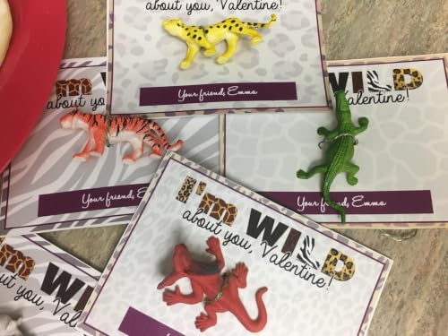 54 Pack Mini Animal Figures Bulk, Jungle and Safari Animals Set for Kids | Gift Box Included, with Realistic Wild Creatures Toy for Learning, Sensory Bins and Party Favors for Boy Girl and Toddler