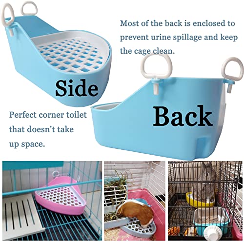 Hamiledyi Guinea Pig Potty Trainer Corner, Small Animals Triangle Plastic Litter Box, Bedding Litter Box Pee Pan Tray Toilet for Hamster Gerbil Bunny Ferret Chinchilla Hedgehog (Blue) - color: Blue