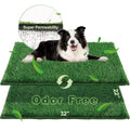 Grass Pee Pads for Dogs Potty, Artificial Grass Patch Odor Free | 2PCS Fake Grass with Fully Permeable Backing for Fast Drainage, Indoor Potty Grass Hemmed Edge Turf, Easy Clean - size: L - 32'' x 22'' for Dog＜ 28" Length