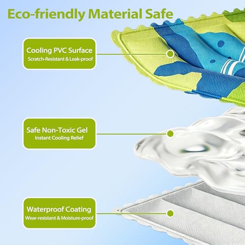 Dog Cooling Mat, L-25"x19" | Self Cooling with Non-Toxic Gel, Waterproof, Durable, For Indoor & Outdoor in Summer - size: L-25"x19"