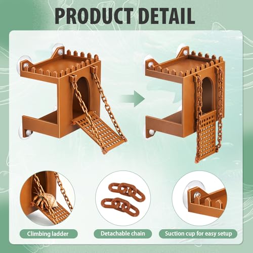Hermit Crab Climbing Wall Foraging Cave Hermit Crab Accessories Climbing Toy Viewing Moist Hideaway Tank Enrichment Decor for Crabs Parrots Lizards Chameleon Reptiles