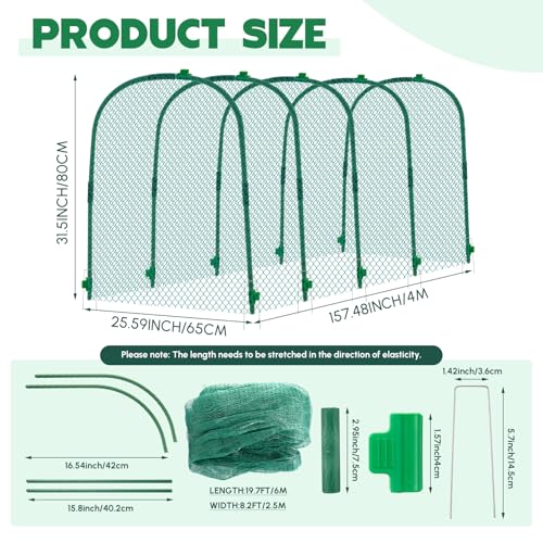 Yalikop Large Chicken Tunnel Coop Run, 157 × 31.5 x 25.5 Inch, Easy to Install Green Yard Poultry Tunnel for Outdoor Yard, Ideal for Chickens, Ducks, Rabbits, and Small Animals