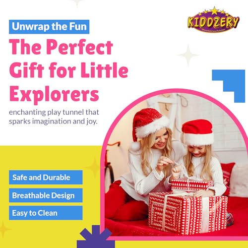 Kids Play Tunnel Set for Toddlers Double Tunnels for Indoor and Outdoor Fun | Pop-Up Crawl Tunnels for Babies, Toddlers, and Pets | Easy to Set Up, Store, and Transport | Durable and Breathable