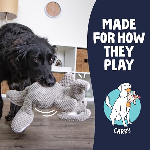 goDog Checkers Elephant Tough Plush Toy with Chew Guard Technology, Durable Checkered Fabric & Squeaker for Active Play, Gray, Large - color: Checkers - Elephant (Gray), size: Large