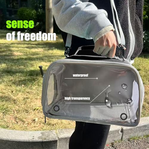 WEVONIGU Scratch-Resistant Bearded Dragon Backpack Foldable Gecko Carrier Ventilation Travel Bag with Clear View Window Dual Carry Cage Options for Travel Hiking & Vet Visits - color: Black, size: Carrier