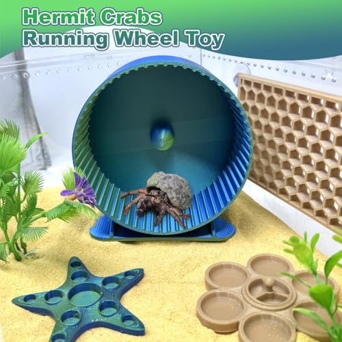 Hermit Crabs Running Wheel Toy - Silent Running Wheel for Hermit Crab Tank Accessories - Small Animal Wheel for Hermit Crab Hamster Gerbils