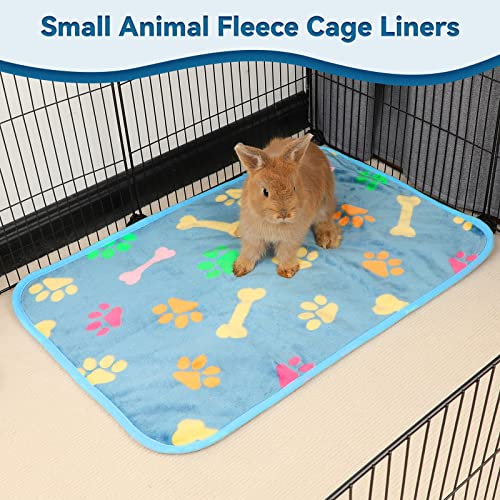 YUEPET Guinea Pig Blankets 3 Pack, Waterproof-Backed Fleece Liners, S | Guinea Pig Fleece Cage Liners, Waterproof Backing, Washable mats, Soft Fleece Surface, 23 x 16 in - color: Blue+yellow+black, size: S-23"×16"