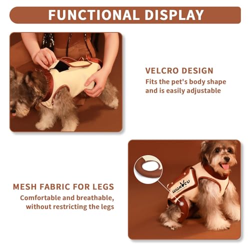 Wakytu Dog Lift Harness Dog Carrier VES Harness Adjustable Leash with Small Puppy Treat Bag,Fits Most Cars,L | stylish puppy sling carrier with handle & pocket,adjustable leash,walking & travel - color: 1.0 White, size: Large(11-16 LBS)