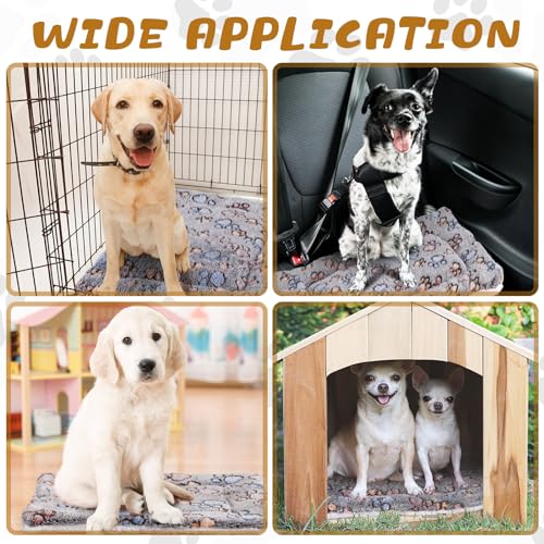 4 Pack Ultra Soft Dog Cat Bed Mat Small Animal Guinea Pig Bed with Cute Print Reversible Fleece Dog Crate Kennel Pad Cozy Washable Thickened Hamster Pet Beds Mat(23 x 18 Inches,Gray) - color: Gray, size: 23 x 18 Inches