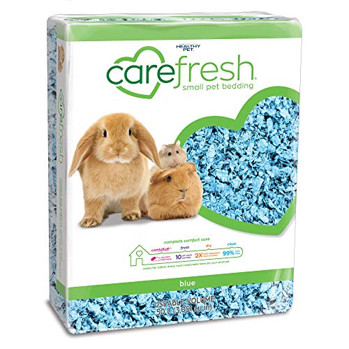 Carefresh Blue Natural Paper Small Pet Bedding, Odor Control, 50L | 2X more absorbent, 99% dust free, odor control, Biodegradable and compostable, For hamsters, rabbits and guinea pigs - color: blue, size: 50 L