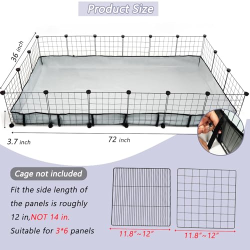 Guinea Pig Cage Liner Tarp Bottom Waterproof and Washable Base Also for Rabbits, Bunny, Chinchesillas, Hedgehog, Ferrets and Other Small Animals(36x72 inches) - size: 36.0"L x 72.0"W x 4.0"H