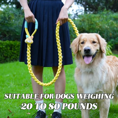 4FT Heavy Duty Braided Rope Dog Leash, Soft Cotton Design with Locking Clip for Medium & Large Dogs – Ideal for Walking & Training (Little Dog) - color: Little Elk