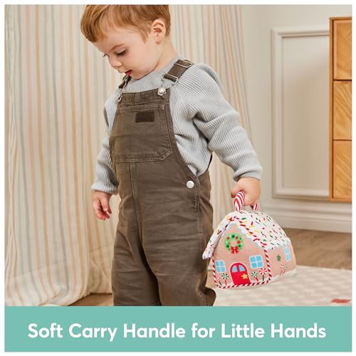 GUND Baby Play Soft Collection, My First Gingerbread House 5-Piece Playset with Rattle, Squeaker and Crinkle Plush Toys, Sensory Toy for Babies, 7.5” - style: Gingerbread House