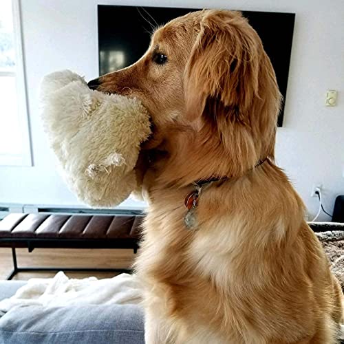 Snuggle Puppy Heartbeat Toy, Calming Comfort, Medium Breeds - Cream | Calming heartbeat toy, crate training comfort, heat pack, new puppy essentials, first nights, sleep, medium breeds 25-70 lbs - color: Golden