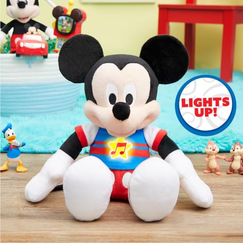 Disney Junior Mickey Mouse Funhouse Singing Fun Plush (Styles May Vary) | Lights and Sounds, Interactive Plush, Sings the "Hot Dog Song" or "The Wiggle Giggle" Song