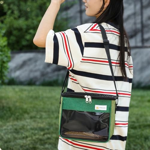 Guinea Pig Carrier Bag with Clear Window,Travel Portable Small Animal Carrier Sling Pouch for Hamster Bunny Lizard Bird(S,Green) - color: Green, style: S