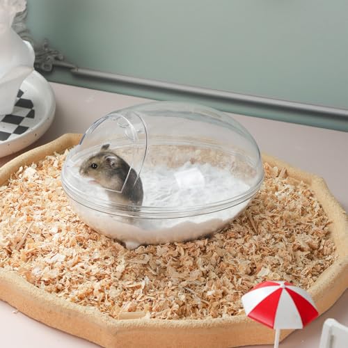 IBWell Transparent Hamster Sand Bath Container, Cage Accessory Box Keeps Sand Contained - size: 6.7"L x 4.8"W x 4.2"H