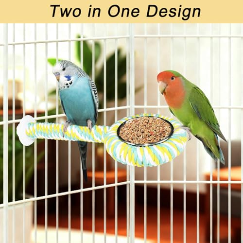 ASOCEA Bird Perch Feeding Cup,Bird Bowls for Cage Parakeet Feeder Parrot Food Bowls Parrot Cage Accessory for Budgie Lovebird Cockatiel Parakeet Canary Finch Small Parrots,Colorful - color: colorful bird feeding cup