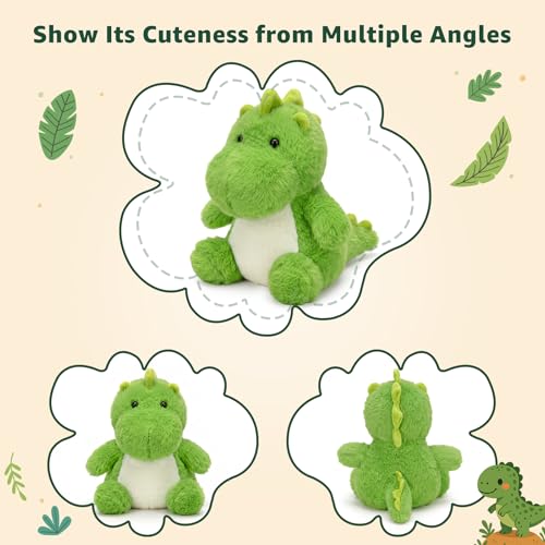 Ditucu Palm-Sized Dinosaur Stuffed Animals Cute Soft Mini Dino Plush Doll Small Plushies Toys Gifts for Kids Green 6 inch - style: Dinosaur A