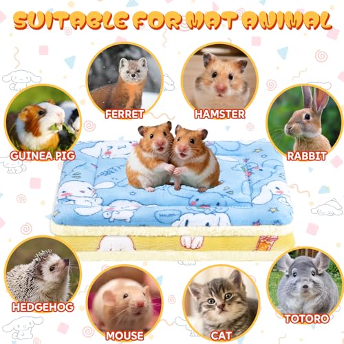 2 Pcs Guinea Pig Bed, Washable Rabbit Bunny Bed Mat Soft Small Animal Winter Bed Pads Sleeping Pads for Rat Chinchilla Hedgehog Hamster Squirrel Ferret (13 x10 inch) - size: 13 x10 inch