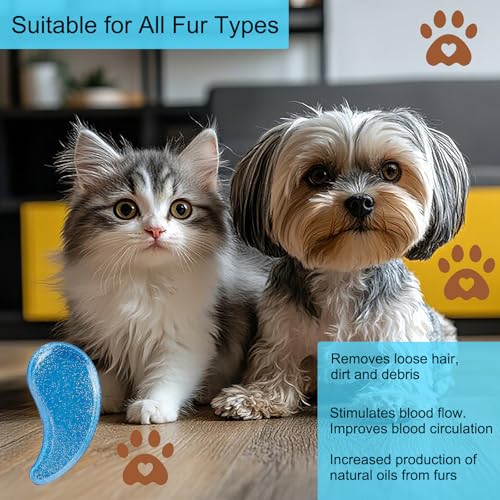 Puppy Brush, Soft Dog Brush for Grooming, Puppy Hair Remover Brush Comb, Grooming Tool for Poodles,Teddy, Yorkies, Maltese, Shih Tzu, Chihuahua, Starsky Blue - color: Starsky blue