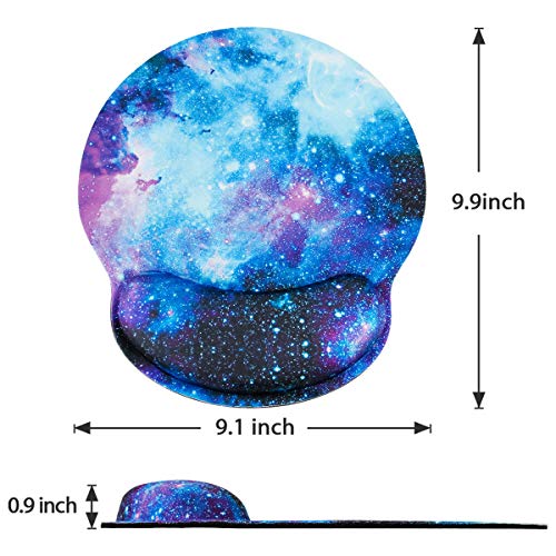 ToLuLu Mouse Pad with Wrist Rest Support, Gel Non-Slip Rubber Base Mousepad | Ergonomic Cute Mouse Pad, Mouse Wrist Rest Pad for Laptop Computer Home Office Working Gaming Pain Relief, Nebula Galaxy - color: Nebula Galaxy