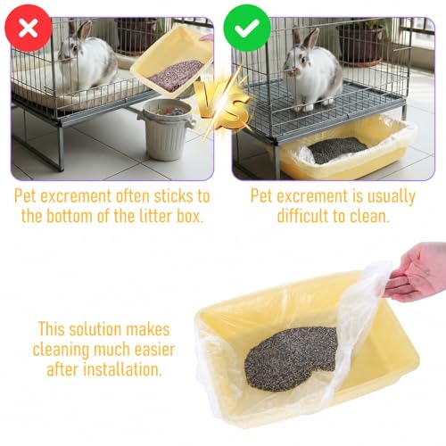 50 PCS Disposable Plastic Cage Liners, Small Animals Leak Proof Toilet Film Litter Pan Bags Film Litter Box Liners for Rabbits, Guinea Pigs, Chinchillas, Hedgehogs, Birds