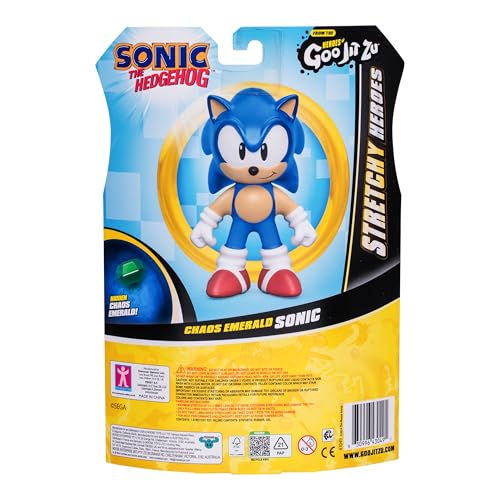 Heroes of Goo Jit Zu Sonic The Hedgehog - Chaos Emerald Sonic Stretchy Hero, Squeeze Sonic's Body to Reveal The Chaos Emerald Within His Goo, Grab Him by His Limbs and Stretch Out His Arms and Legs - style: Chaos Emerald Sonic