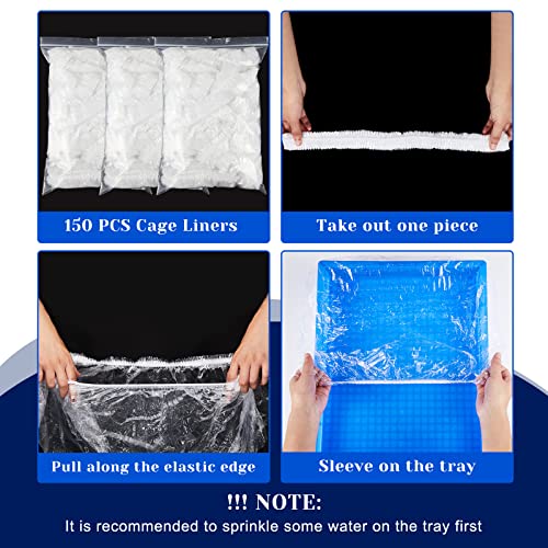 Tondiamo 150 Pcs Cage Liners for Small Animals Disposable Hamster Tray Clear Box Leak Proof Guinea Pig Cage Liner Bag Litter Toilet Film for Rabbit Bunny Hamster Hedgehog (Medium) - size: Medium