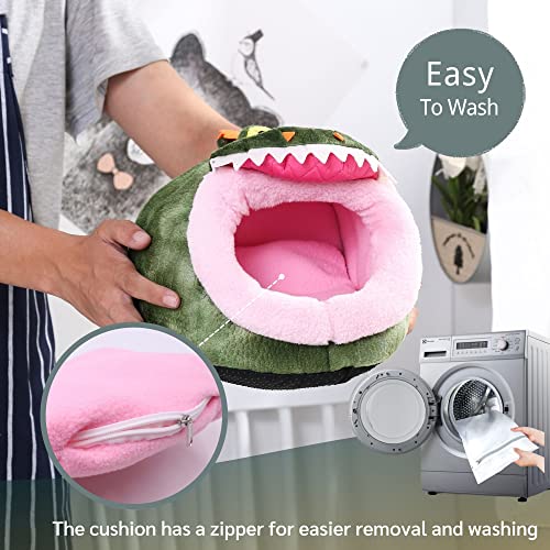 JanYoo Chinchilla Hideout Bed House Toys and Accessories Cage Cave Cute Cube Cup Hide for Bearded Dragon Ferret(L,Crocodile) - color: 3-Crocodile, size: L