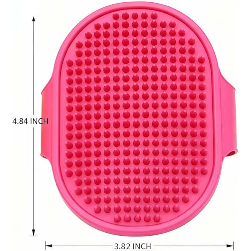 Pet Bathing Brush for Dogs and Cats, Silicone Grooming Brush Green | Shampoo, Soft Rubber Curry Brush for Shedding and Massage, Deshedding Tool for Pet Hair Removal - color: Green