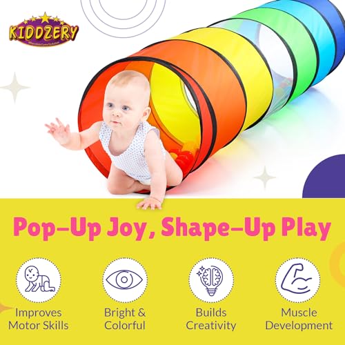 Kids Play Tunnel Set for Toddlers Double Tunnels for Indoor and Outdoor Fun | Pop-Up Crawl Tunnels for Babies, Toddlers, and Pets | Easy to Set Up, Store, and Transport | Durable and Breathable