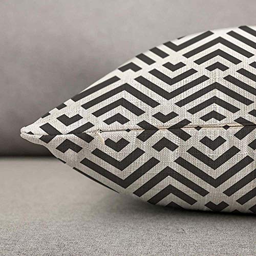 HOSNYE Black and White Stripes Throw Pillow Cover Seamless Abstract Geometric Pattern Linen Fabric for Couch Bed Sofa Car Waist Cushion Cover 12 x 20 inch Pillow Case - color: Throwpillowcoversa130, size: 20" x 12" (Pack of 1)