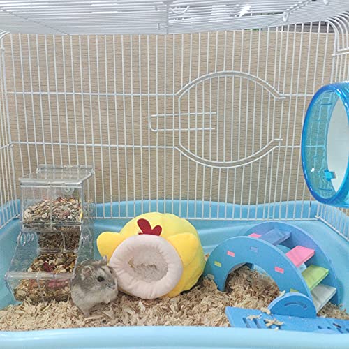 WishLotus Mini Soft and Warm Hamster House - Cute Non-Slip Sleeping Nest for Dwarf Hamsters, Mini Hedgehogs and Small Pets (Yellow) - color: yellow