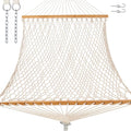 GAFETE Rope Hammock for Outside 2 Person, Handwoven (Natural Beige, Medium) - color: Natural Beige, size: Medium