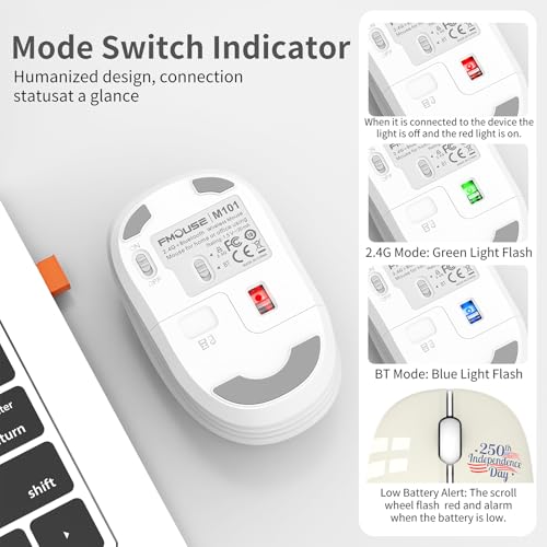 FMOUSE Cute 250th Anniversary Silent Wireless Mouse for Back to School 2026 | Statue of Liberty Patriotic Pattern for Teens & Students | AA Battery Powered | Compatible with Laptop Mac iPad Tablet PC - color: Liberty Statue